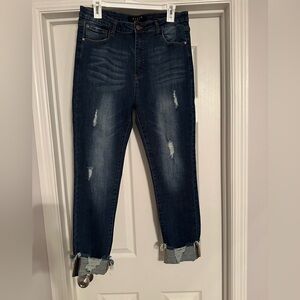 Risen distressed capris.  Size 15. Waist 32.